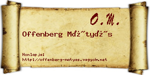 Offenberg Mátyás névjegykártya